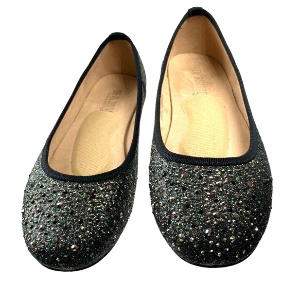 De Blossom GiGi-6 Black Shimmer Closed Toe Ballerina Flats 8 - Picture 4 of 8
